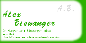 alex biswanger business card